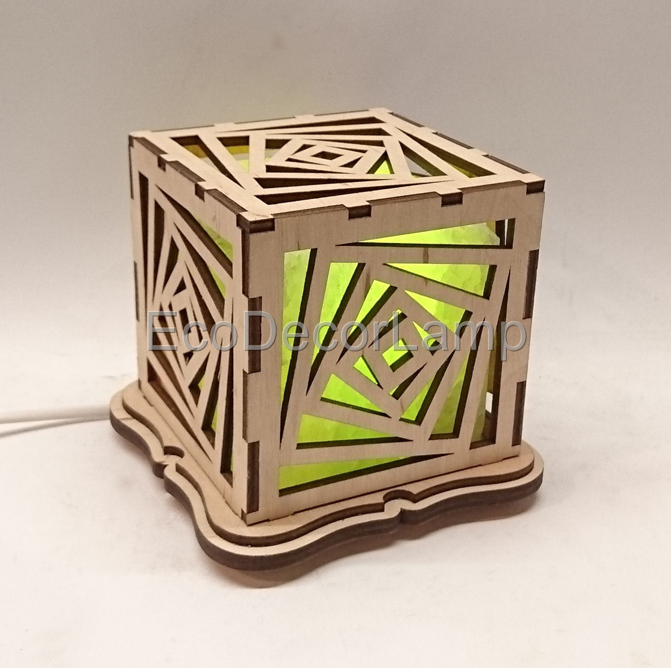 

Соляная лампа EcoDecorLamp Куб Кубы зелёный