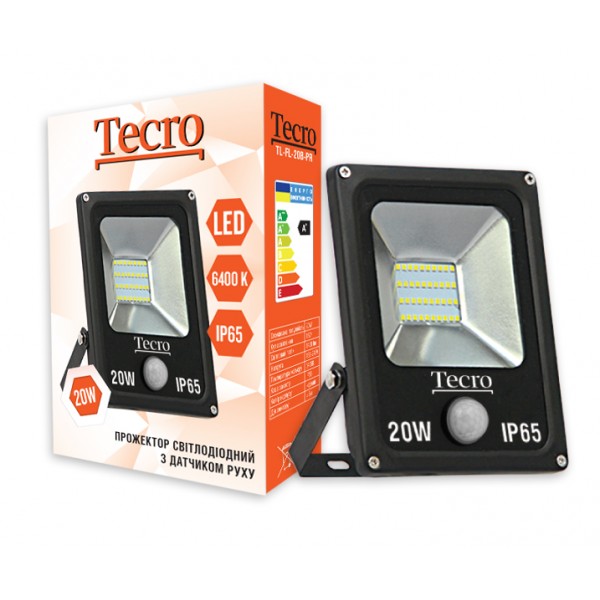 

Светодиодный прожектор Tecro TL-FL-20B-PR 20W 6400K с датчиком движения