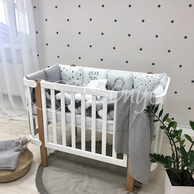 

Постельный комплект в детскую кроватку без балдахина (6 пр.) Art Design Ёжик