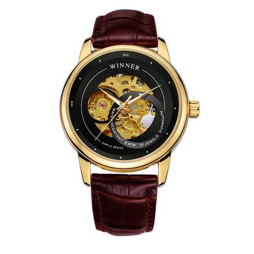 

Мужские наручные часы Winner 339 Gold-Black-Brown 1099-0038