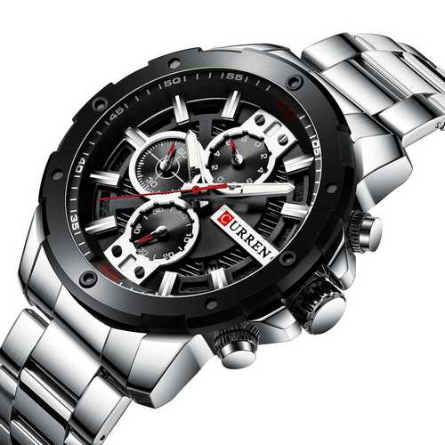 

Мужские наручные часы Curren 8336 Silver-Black