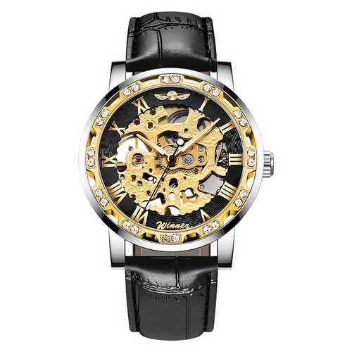 

Мужские наручные часы Winner 8012C Diamonds Automatic Black-Silver-Gold-Black