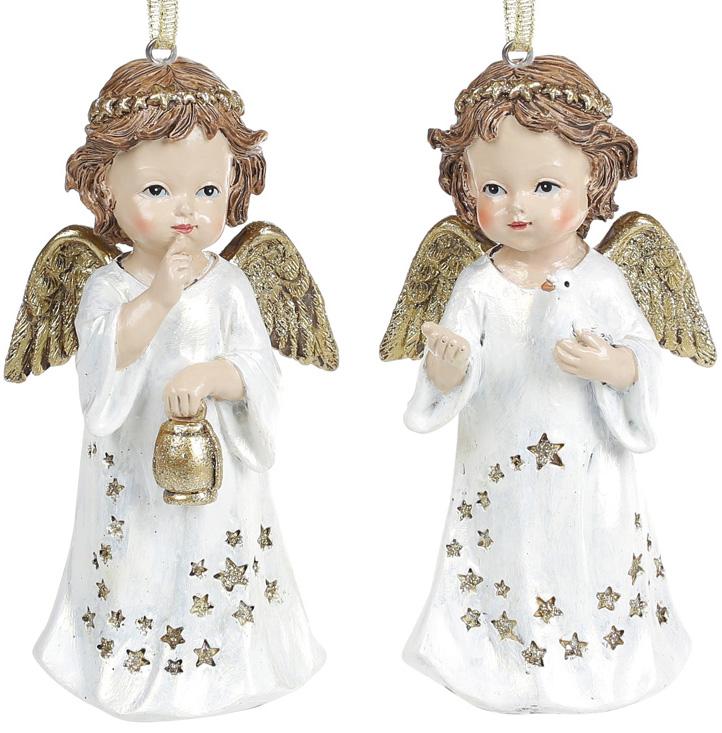 

Набор 2 декоративные подвески Звездный Angel Золото 7х5.5х13 см, полистоун Bona DP43215