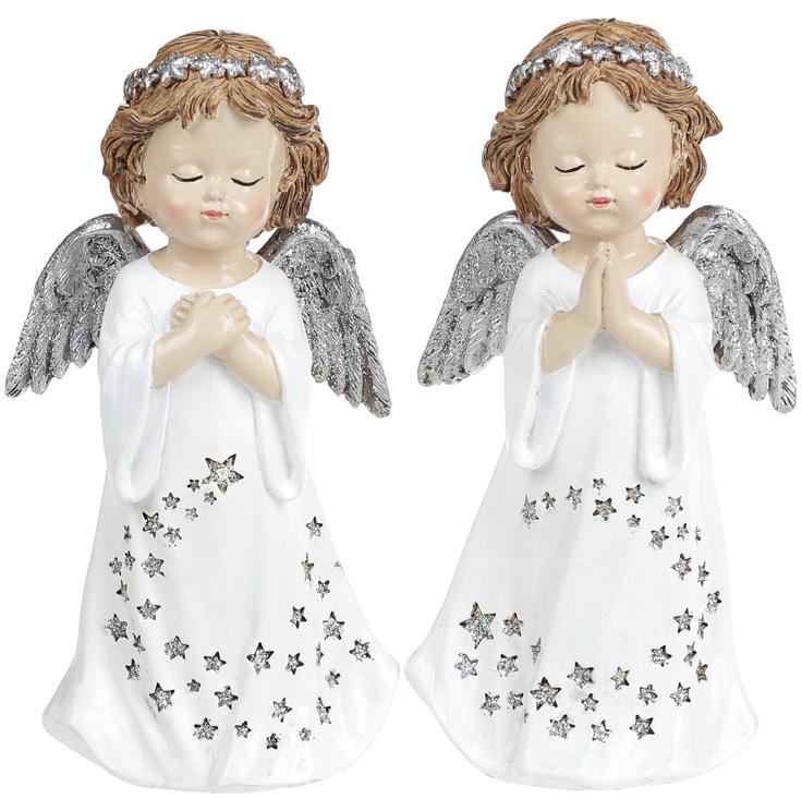 

Набор 2 декоративные подвески Звездный Angel Серебро 8.5х6х16.5 см, полистоун Bona DP43216