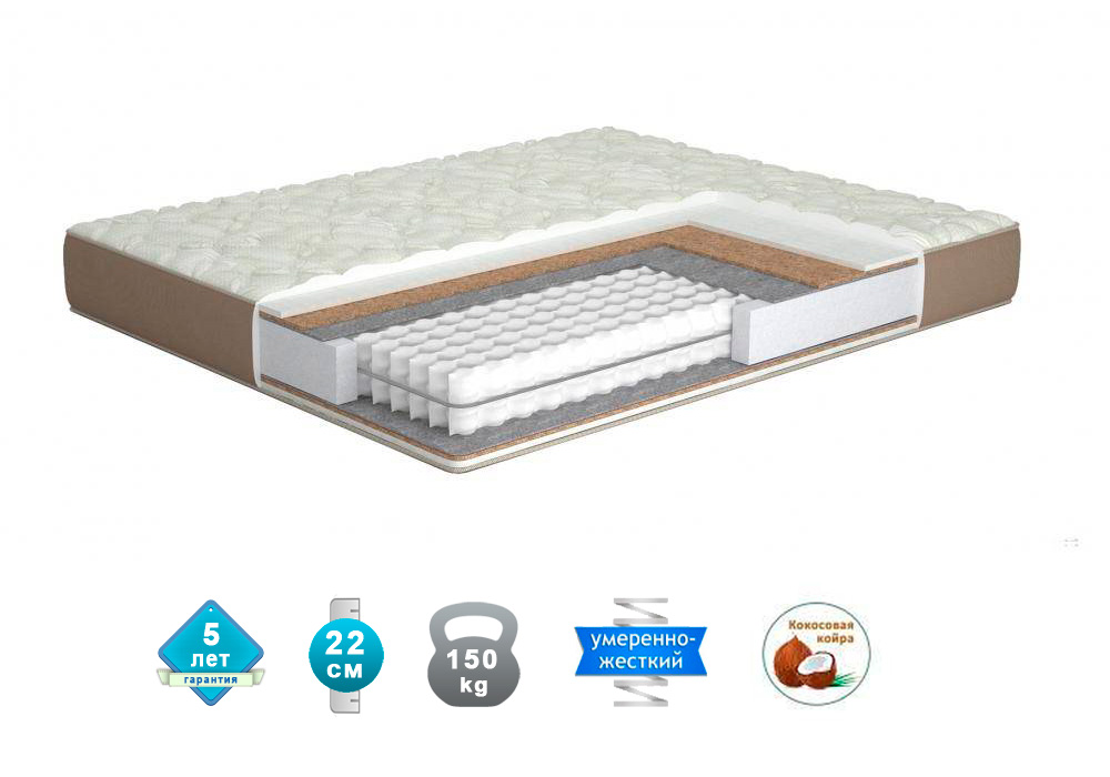 

Матрас ортопедический Matroluxe Мокко Pocket Spring 80x190 см