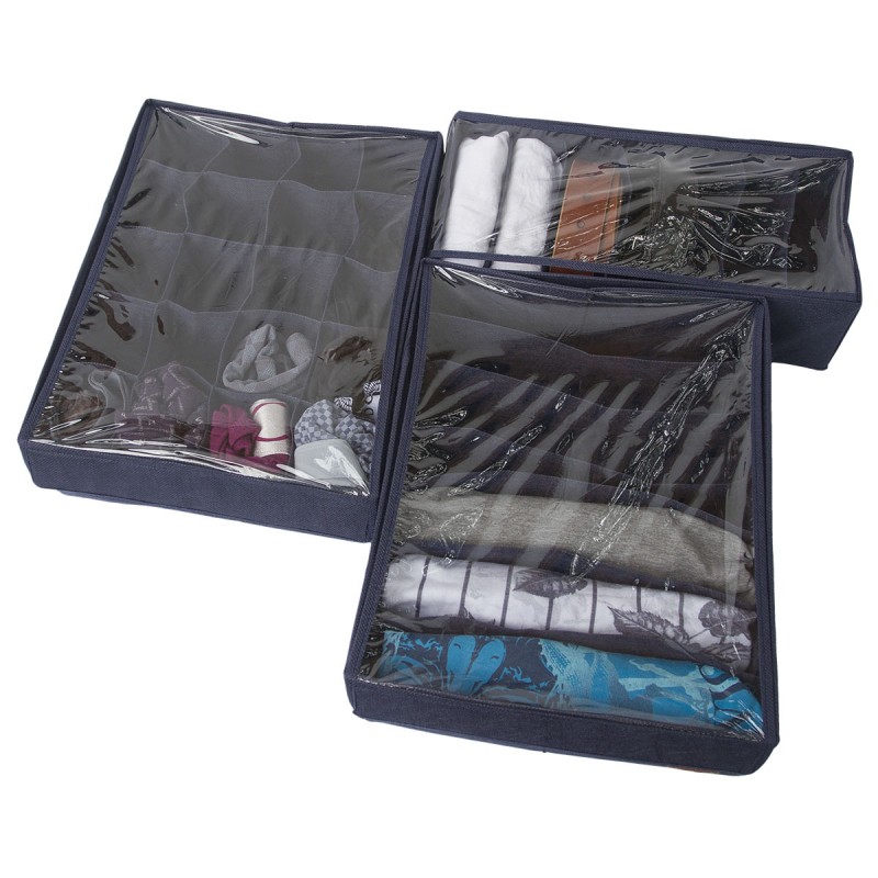 

Набор компактных органайзеров для белья с крышкой 3 шт. Jns ORGANIZE набор органайзеров для белья с крышкой 3 шт. 003-Kr серый