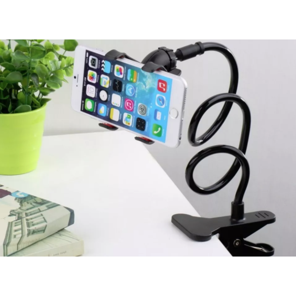 Держатель для телефона Lazy Holder гибкий с креплением на стол Черный