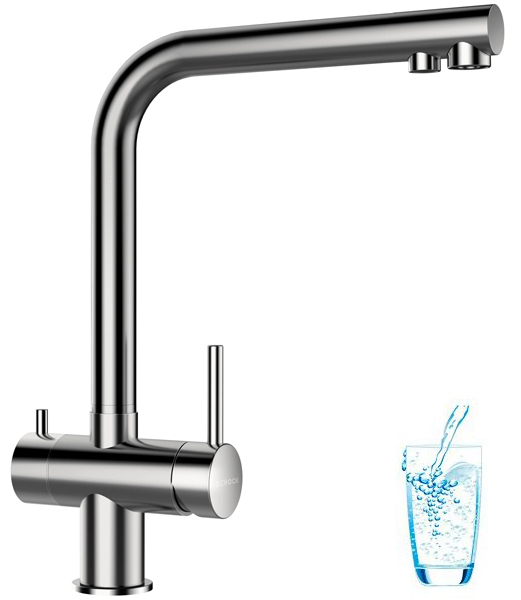 

Смеситель Schock Vitus St.steel brushed-96 (56000090) сатинированный