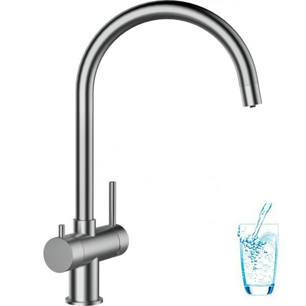 

Смеситель Schock Ares St.steel brushed-90 (56100090) никель