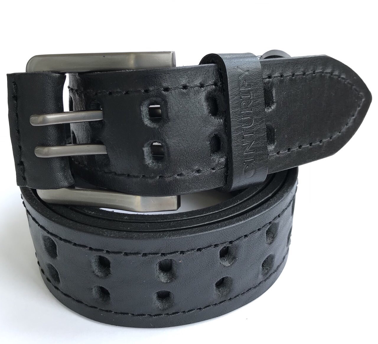 

Ремень под джинсы Cinturify черный кожа 105-125 см. CD-045