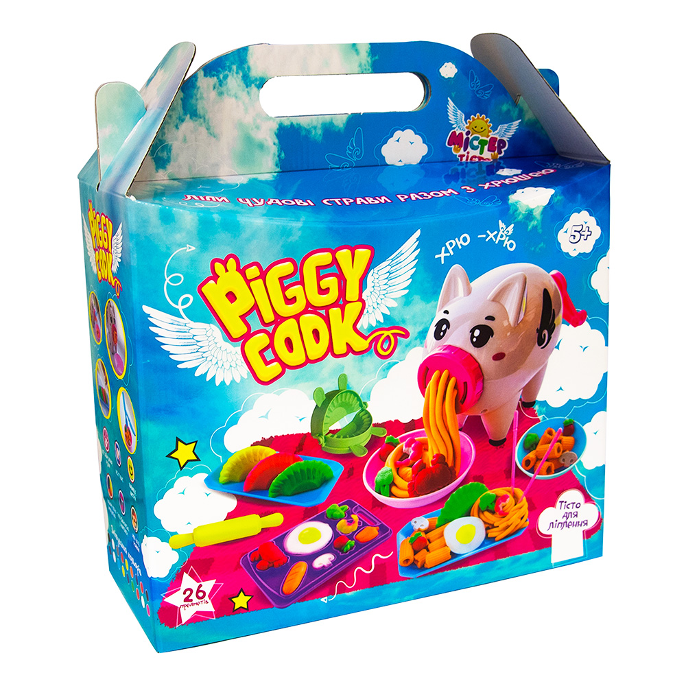

Наборы для лепки Strateg «Мистер тесто / Piggy Cook» (укр) (71511)