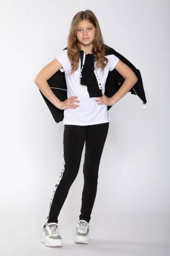 

Черные леггинсы с белыми полосками в узорах Reporter Young 193-0118G-05-100-1 164 см черный