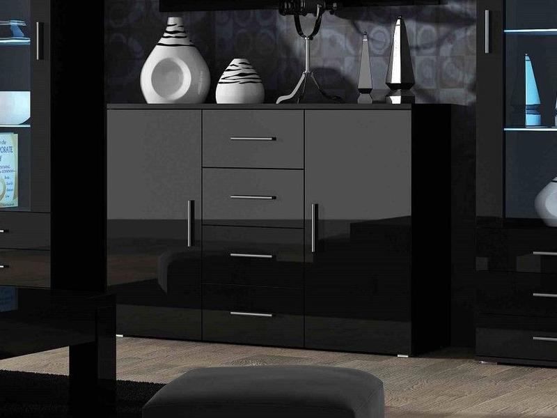 

Комод Soho-Uni S8 Cama Черный матовый + Черный глянец
