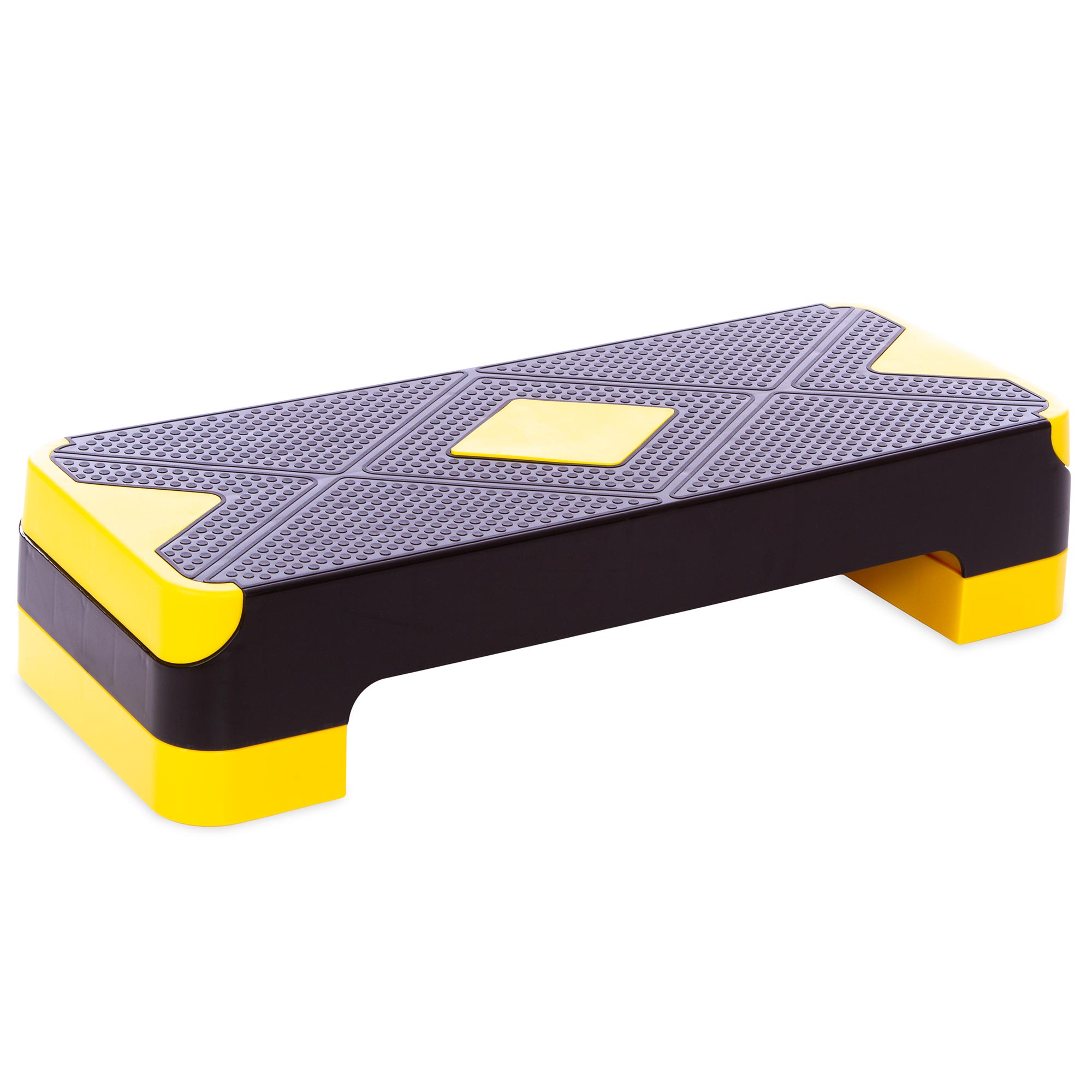 

Степ-платформа FI-1573 (PP, р-р 68Lx27Wx10-15Hсм, черный-желтый) /2