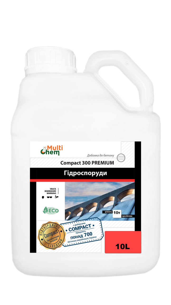 

Пластификатор гидравлическая добавка Compact 300 Premium 10 л
