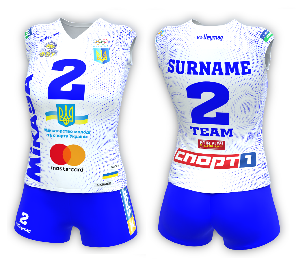 

Форма игровая женская VOLLEYMAG Snake Premium Coolmax Ag+ VM0101W19.01-43 Белый-Синий