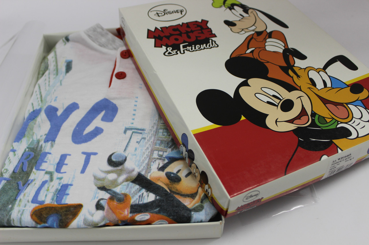 

Детская пижама Disney Mickey Mouse, трикотажные костюмы для мальчиков на 4 года, рост 104 см WD16469