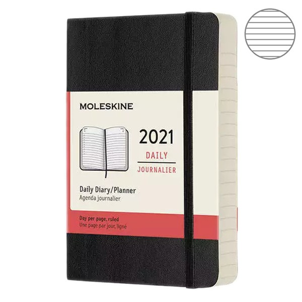 

Ежедневник Moleskine 2021 маленький черный DSB12DC2Y21