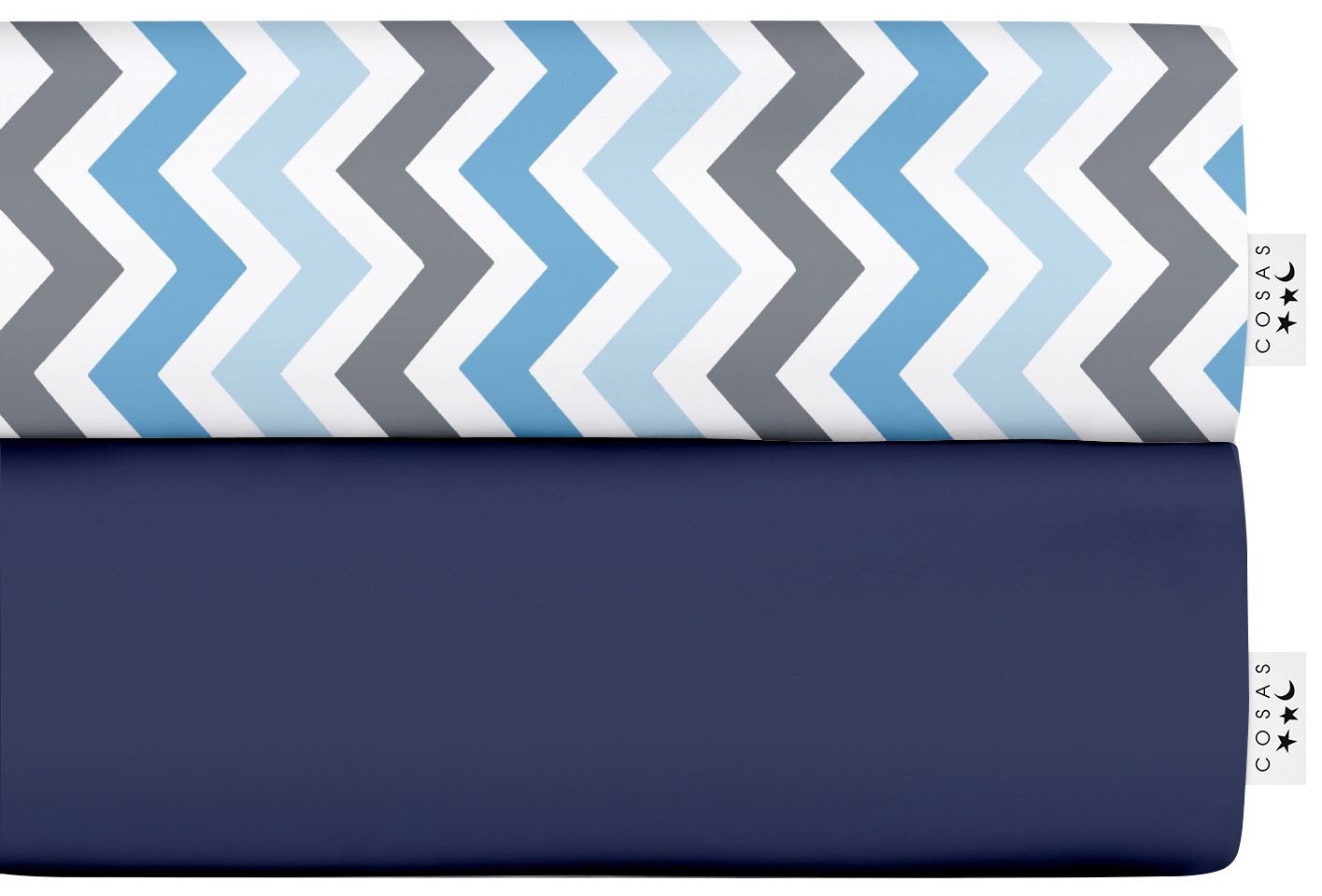 

Набор простыней Cosas Set Sheet Dark Blue Zig Blue Grey 220х240 2 шт