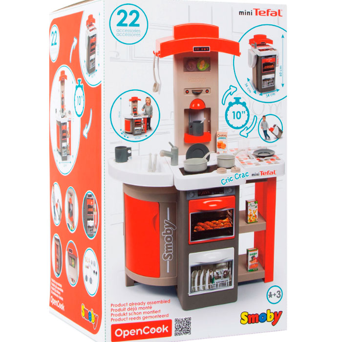 

Детская кухня интерактивная Tefal Kitchener Red с аксессуарами Smoby OL30378