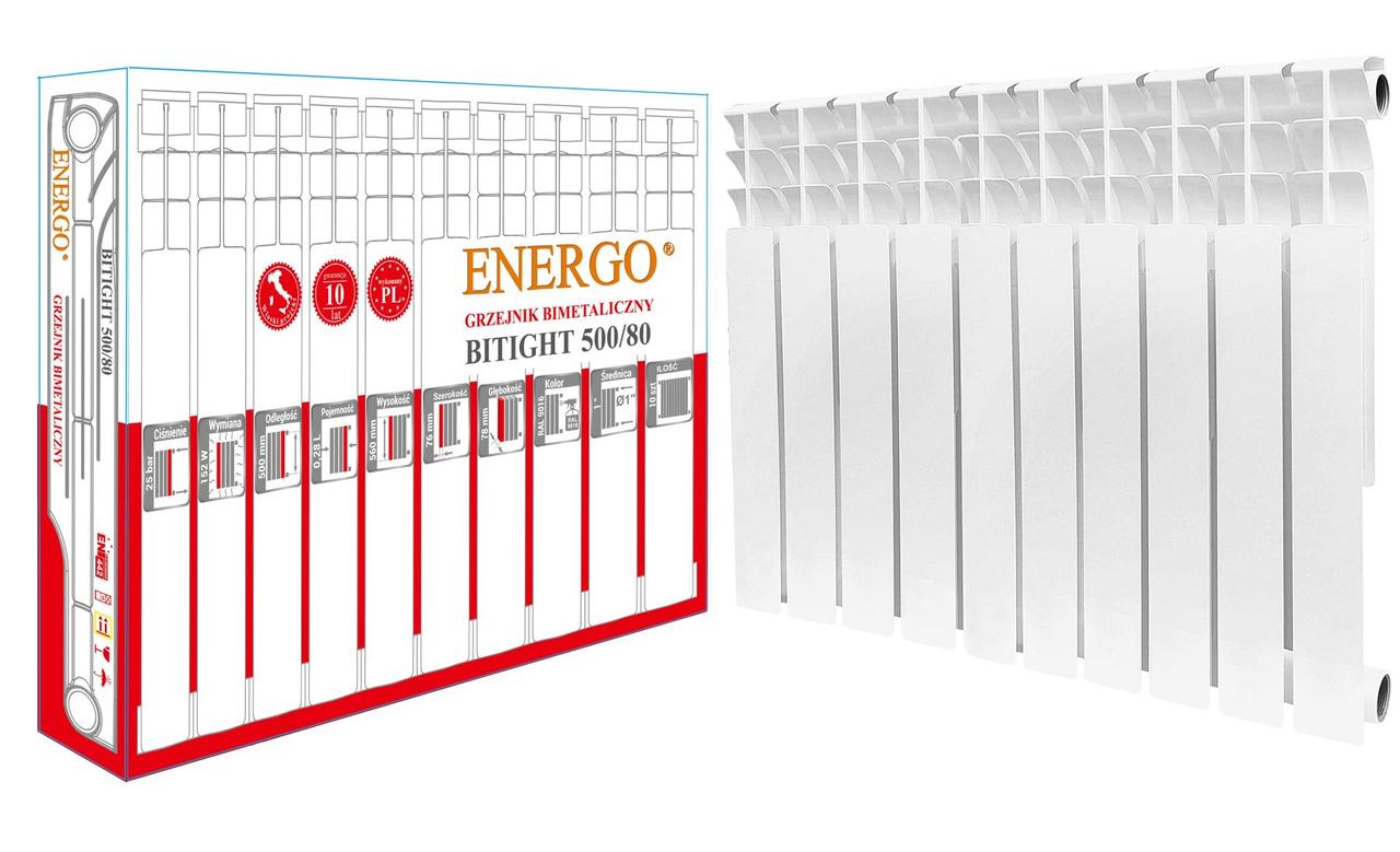

Радиатор биметаллический секционный ENERGO BITIGHT 500/80 кратно 10 Энерго Белый (000016866)