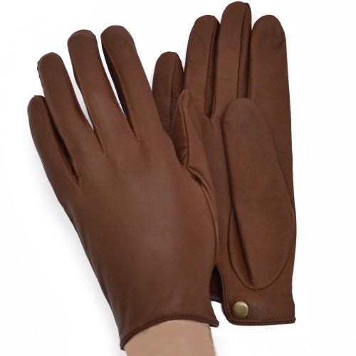 

Женские перчатки кожаные GlovesUA мод.394 коньяк 8