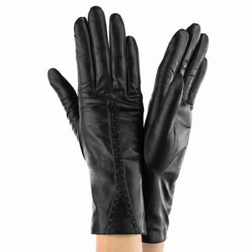

Женские перчатки кожаные GlovesUA мод.220 черные 6