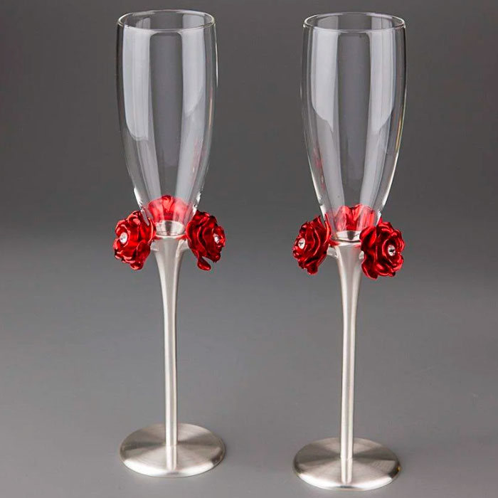 

Свадебные бокалы Red roses 2 шт Veronese AL32812