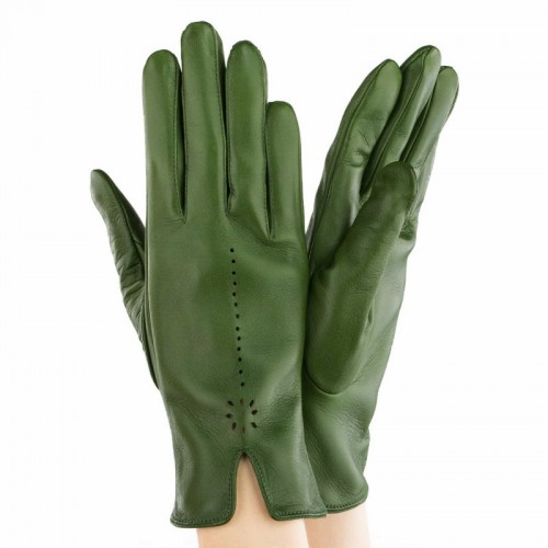

Женские перчатки кожаные GlovesUA мод.203 зеленые 8