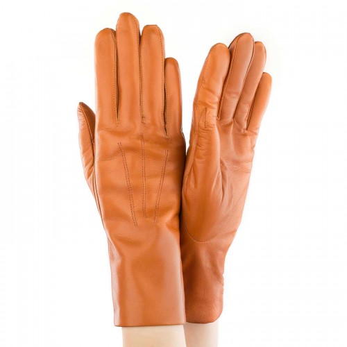 

Женские перчатки кожаные GlovesUA мод.001 светлый коньяк 8