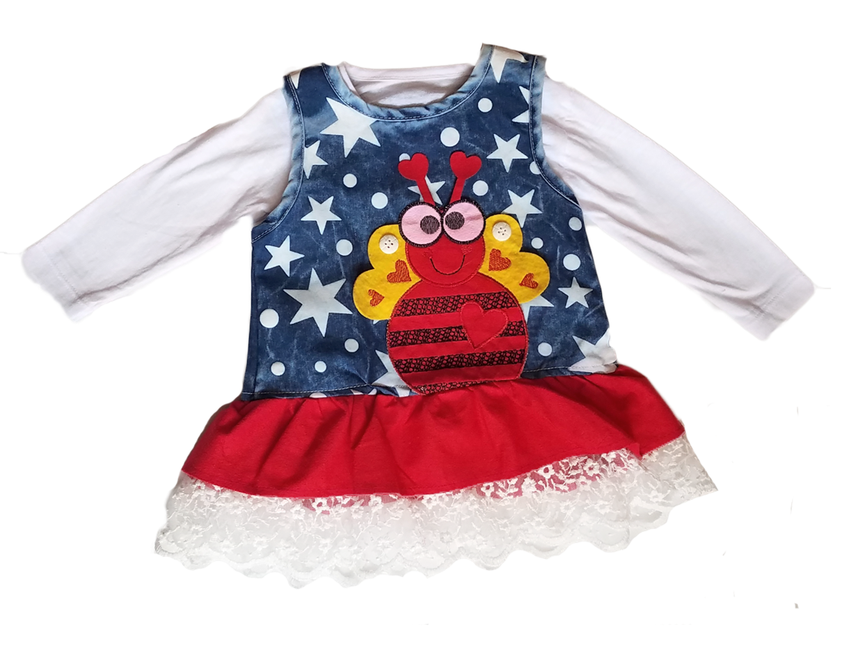 

Сарафан джинсовый Пчелка с лонгсливом Jikko baby Рост: 92 Размер:28