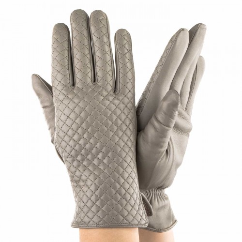 

Женские перчатки кожаные GlovesUA мод.468 светло-серые 6