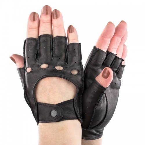 

Женские перчатки авто кожаные GlovesUA мод.244 черные 8,5 (шов наружный)