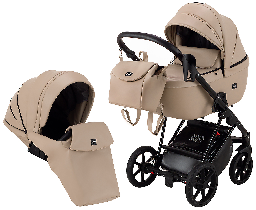 

Коляска 2 в 1 Bair Infinity кожа 100% BI-2238-AMO cappuccino (капучино)