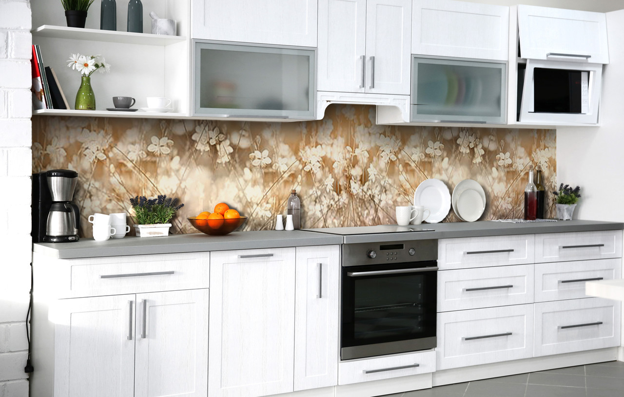 

Скинали на кухню Zatarga «Сепия летней зари» 600х2500 мм виниловая 3Д наклейка кухонный фартук самоклеящаяся