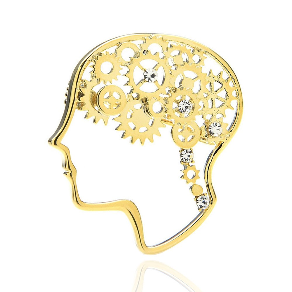 

Брошь унисекс BROCHE бижутерия Медицина Головной Мозг золотистая BRBF111569