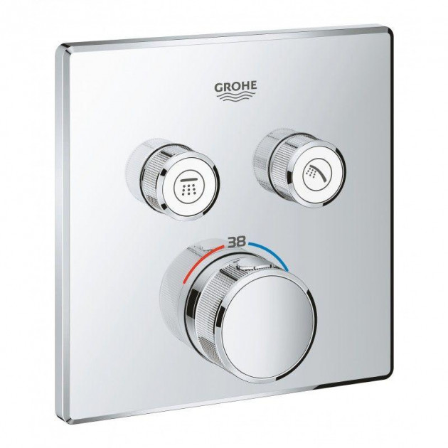 

Термостат Grohe Grohtherm SmartControl внешняя часть на 2 выхода (29124000)