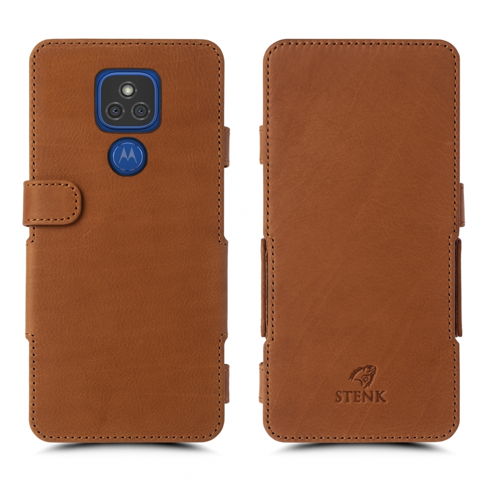

Чехол книжка Stenk Prime для Motorola Moto E7 Plus Camel