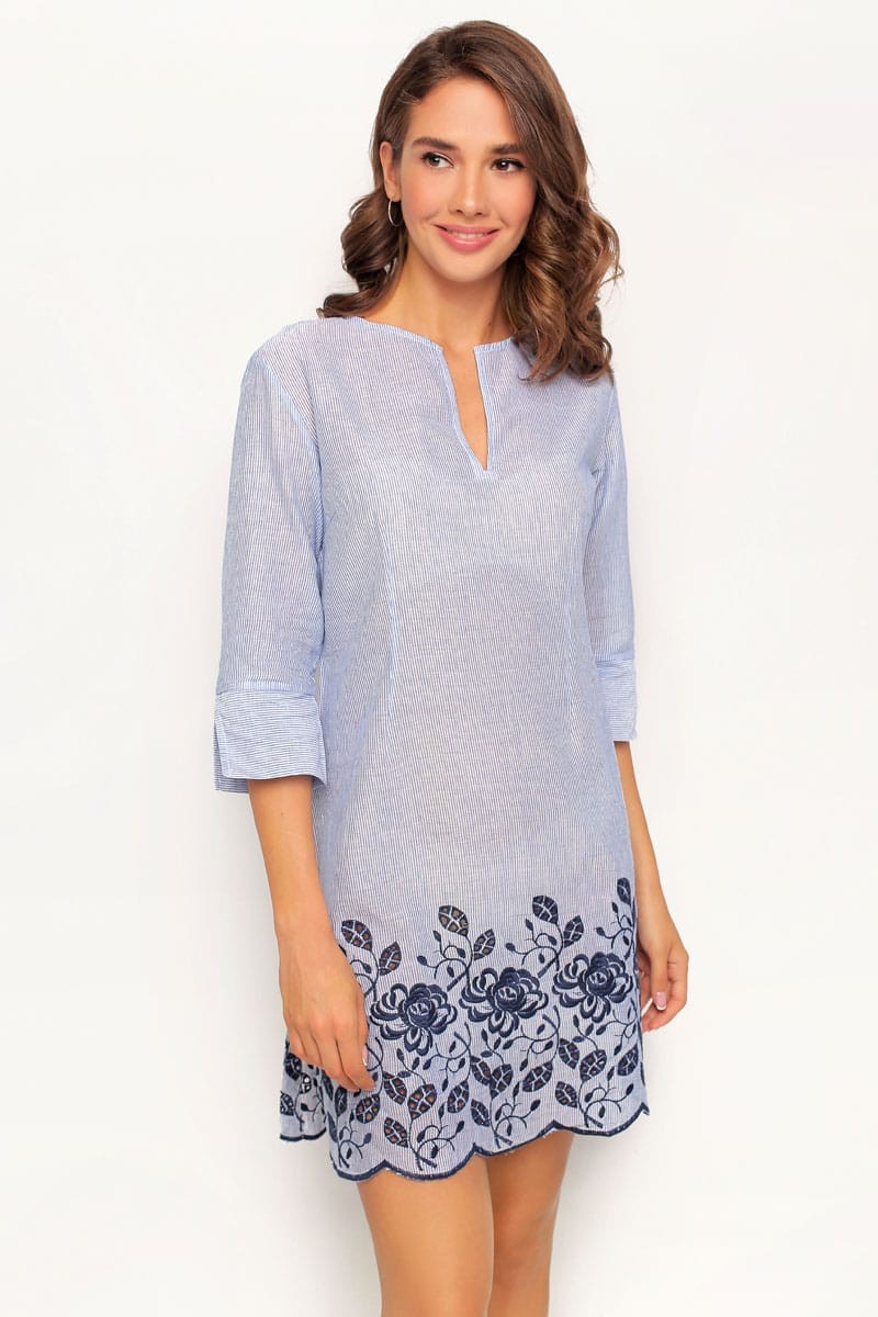 

Туника Anabel Arto 44(M) голубой с розой