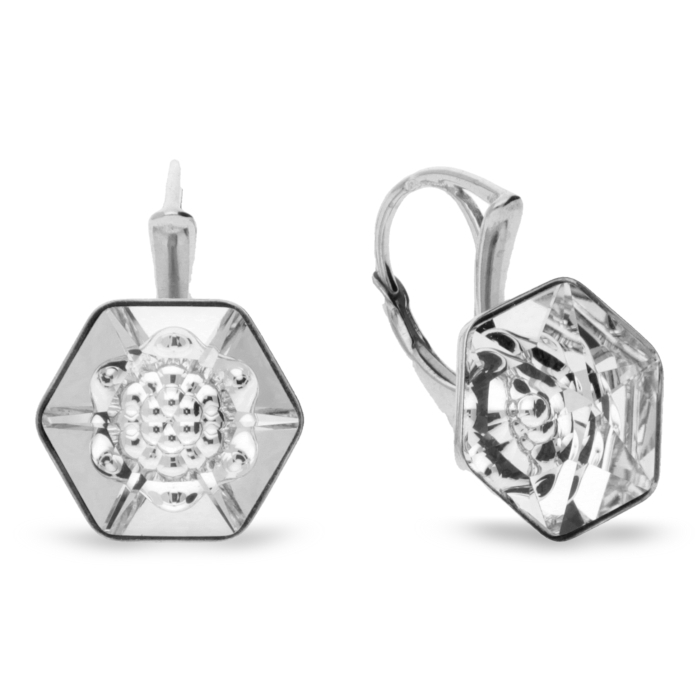 

Серебряные серьги SPARK Honeycomb Hook 14 мм со Swarovski модели KA4681C