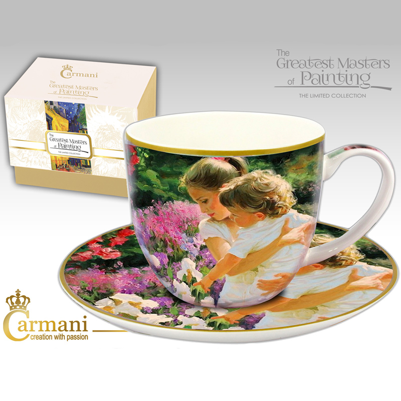 

Фарфоровая чашка с блюдцем Материнство Carmani T-SS32147
