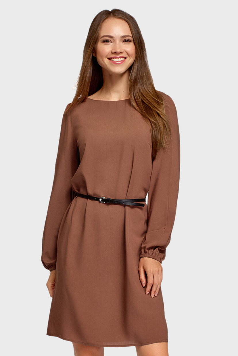 

Женское коричневое платье Oodji -170 11900150-20B/42540/3700N, Женское коричневое платье Oodji 36-170 11900150-20B/42540/3700N