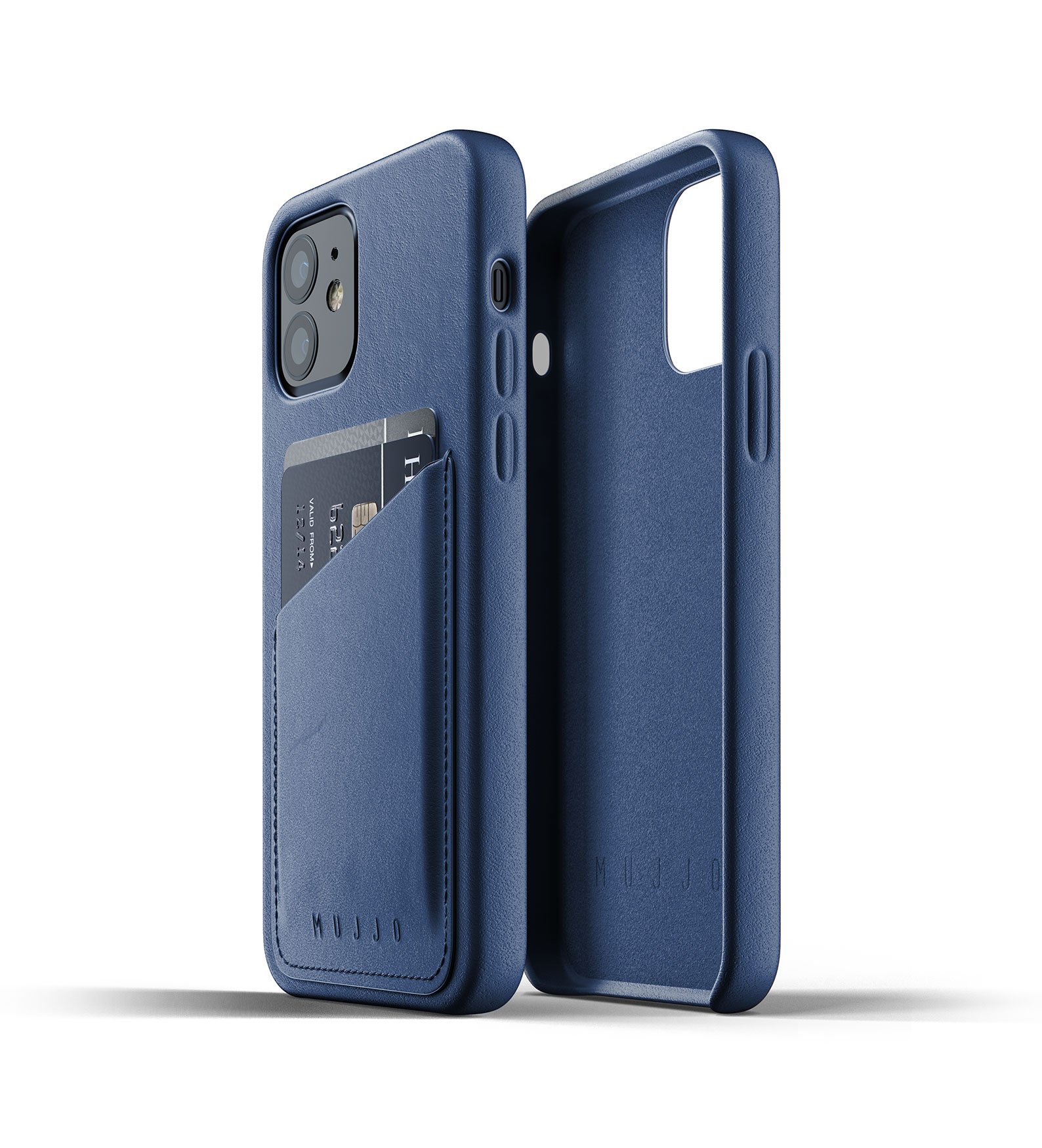 

Чехол кожаный MUJJO для iPhone 12 / 12 Pro Full Leather Wallet, Monaco Blue