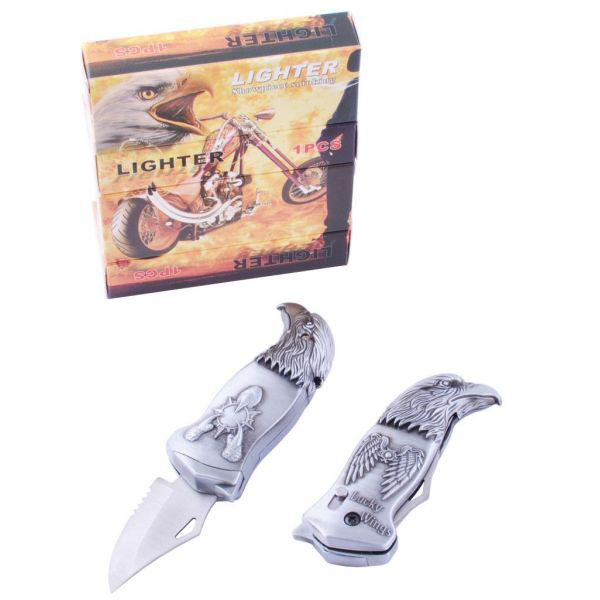 Зажигалка газовая с ножом Орел (Турбо пламя) Silver – низкие цены ...