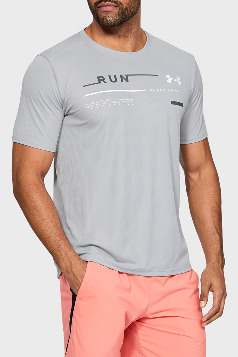 

Мужская серая футболка с принтом UA RUN GRAPHIC TEE Under Armour S 1342686-011