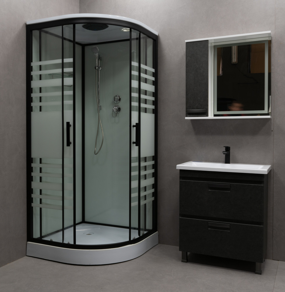 

Гидробокс StarWhite B80 80x80 МП двери белая полоса (StarWhite B80)
