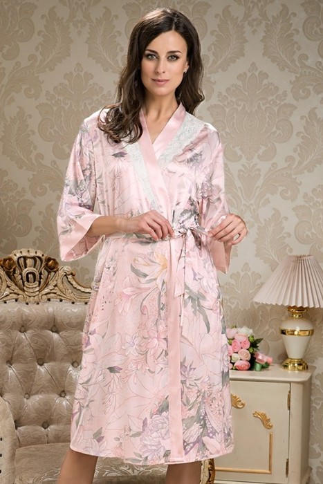 

Кимоно халат "Эдем" 5959 XXL/XXXL жемчужно-розовый (5959 - Женские халаты)