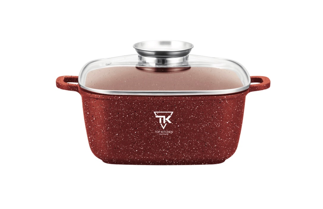 

Кастрюля с крышкой Top Kitchen 24см 4.5л бордовая ТК00055