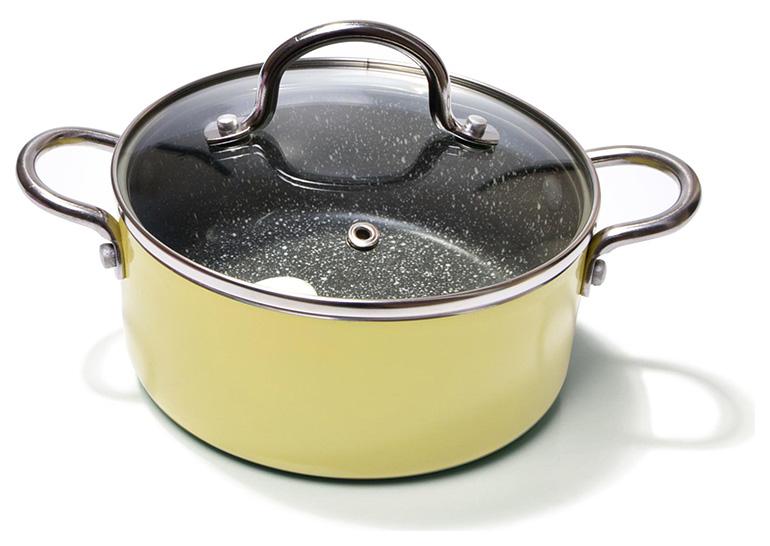 

Кастрюля Mini Chef Yellow 1.3л с антипригарным покрытием Fissman DP36576