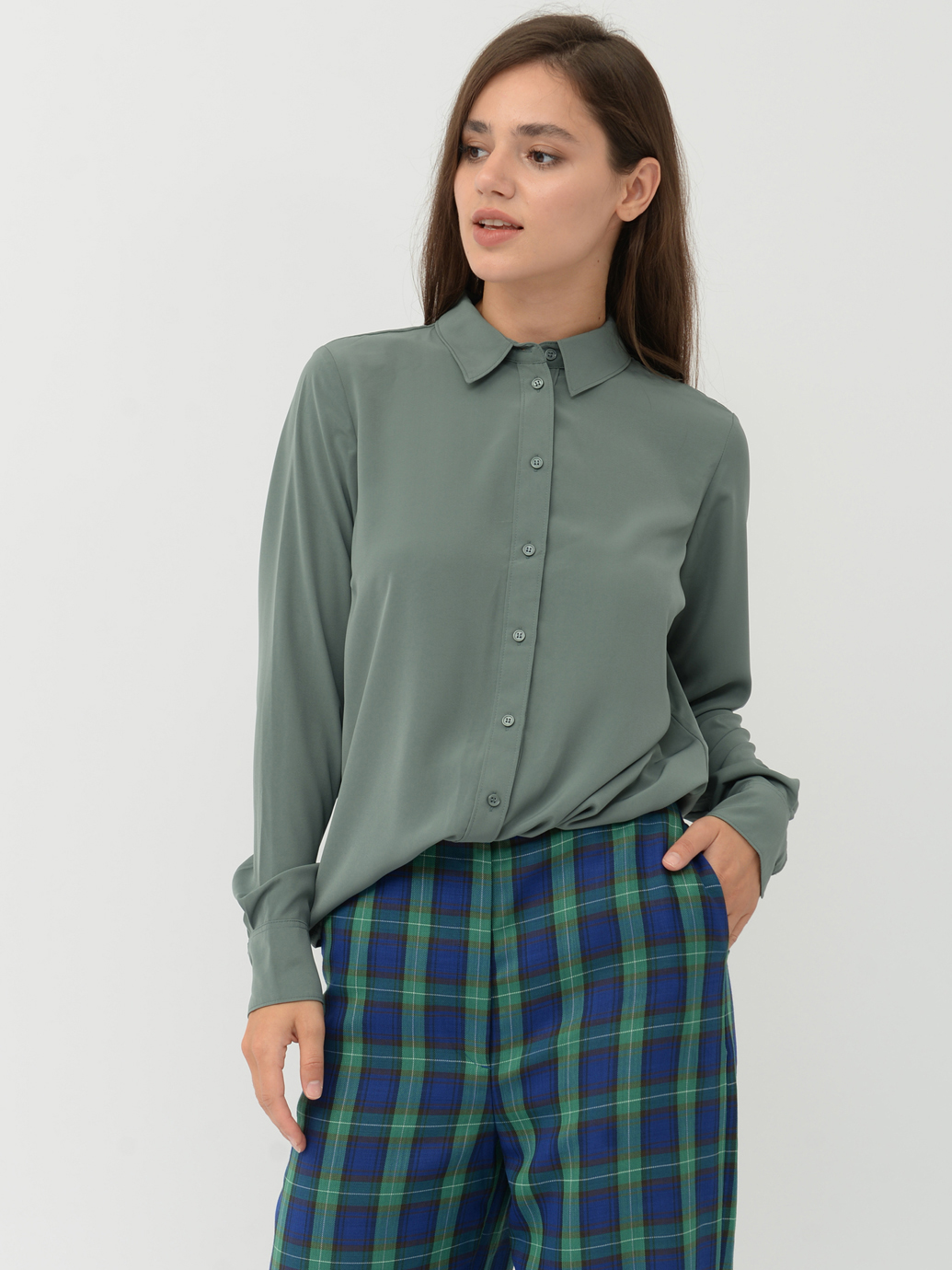 

Рубашка H&M KK7628569 34 Зеленая